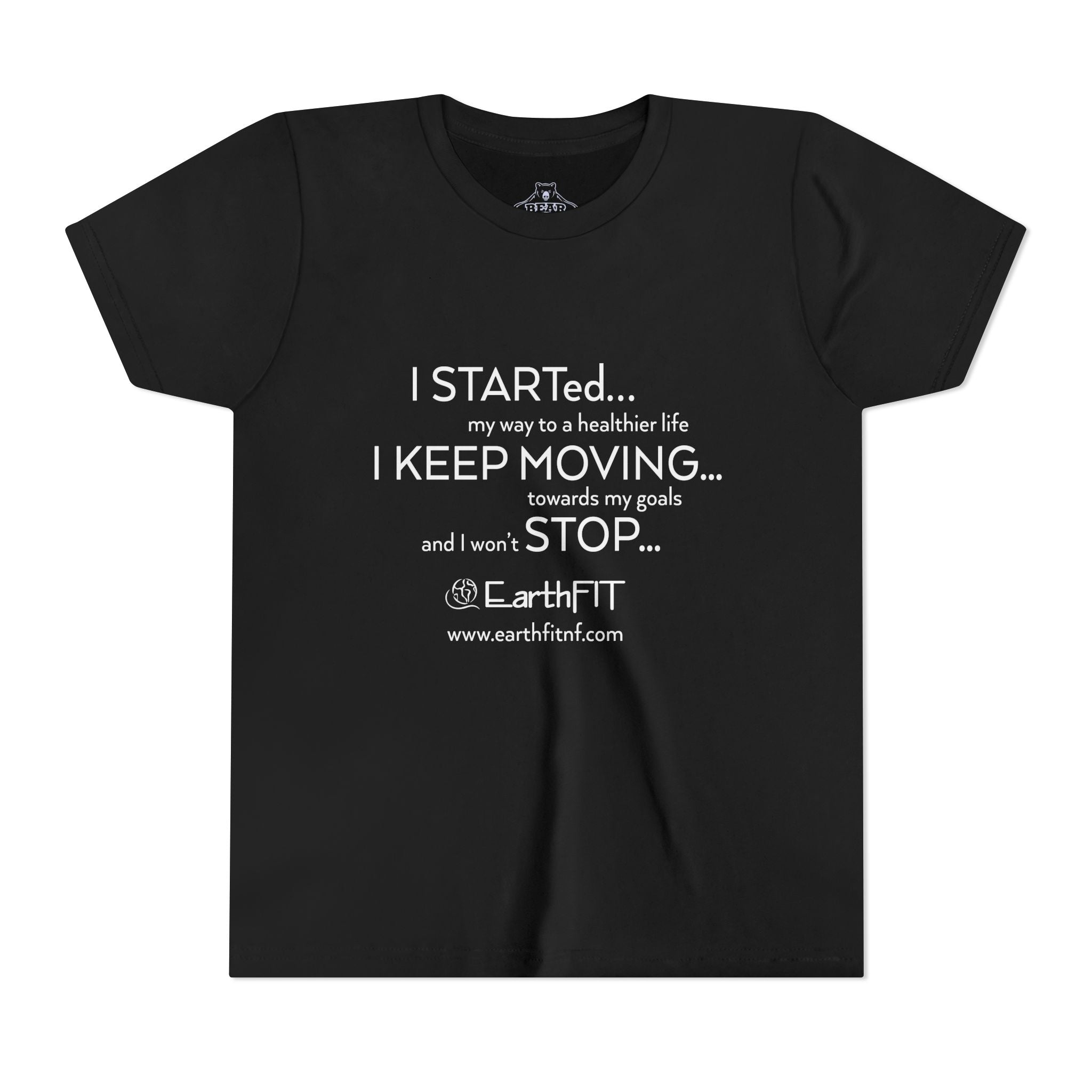 Youth Airlume Cotton Athletic  Tee - Keep Moving- EarthFit