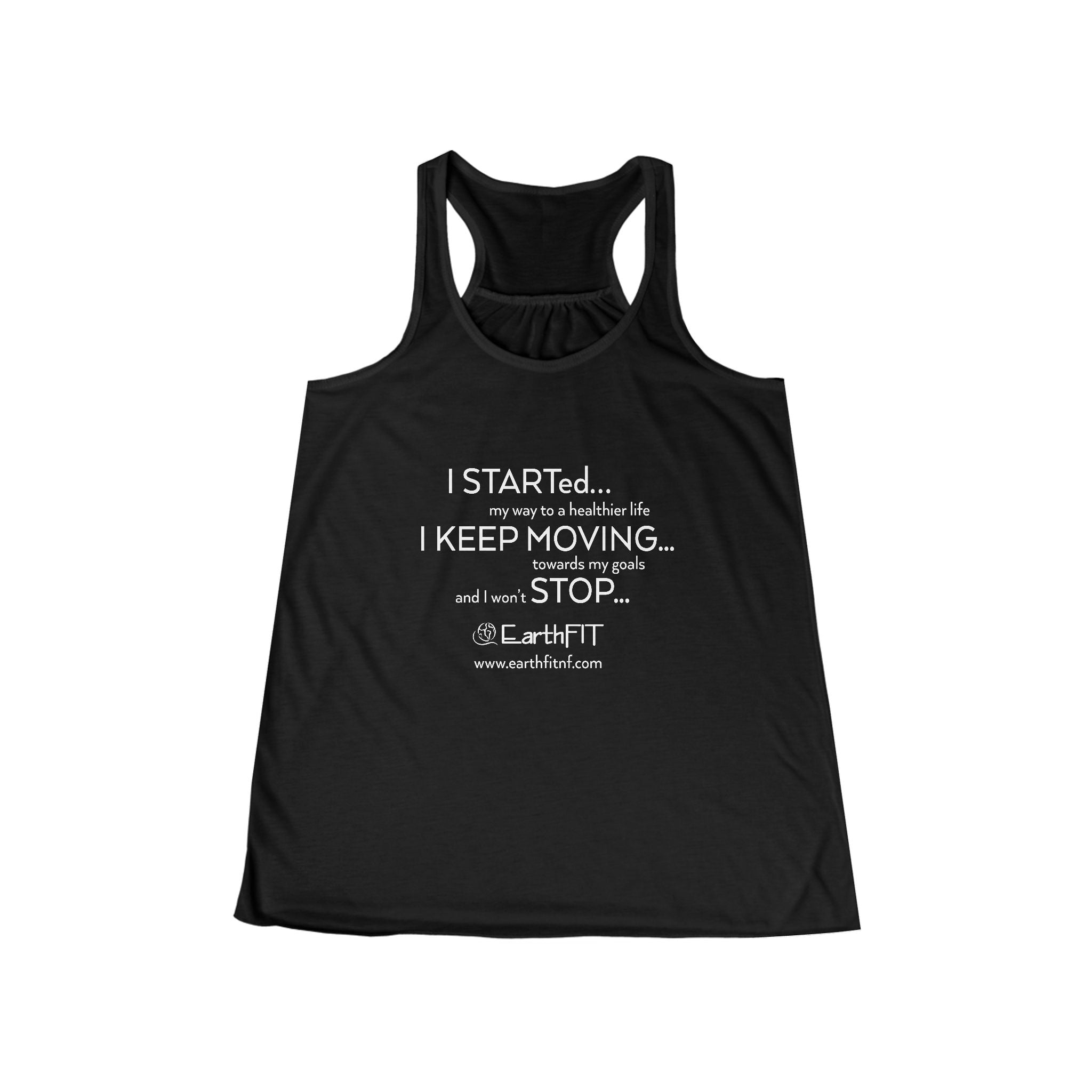 Ladies Flowy Racerback Tank -  Keep Moving- EarthFit