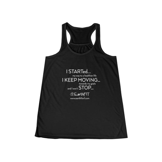 Ladies Flowy Racerback Tank -  Keep Moving- EarthFit