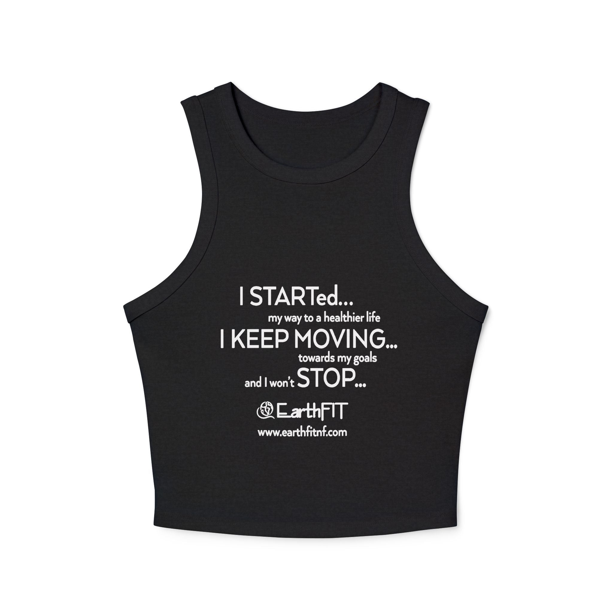 Ladies Ribbed Tank -  Keep Moving- EarthFit