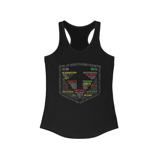 Ladies Racerback Tank - Juneteeth - Level Up Fitness