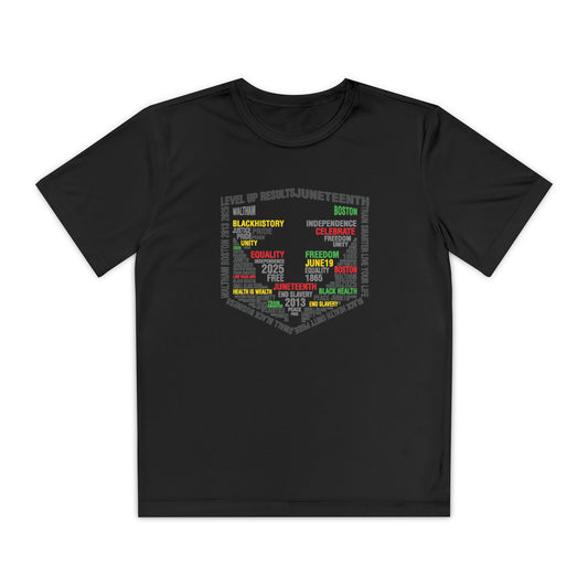 Youth Moisture-Wicking Performance Tee -Juneteeth - Level Up Fitness