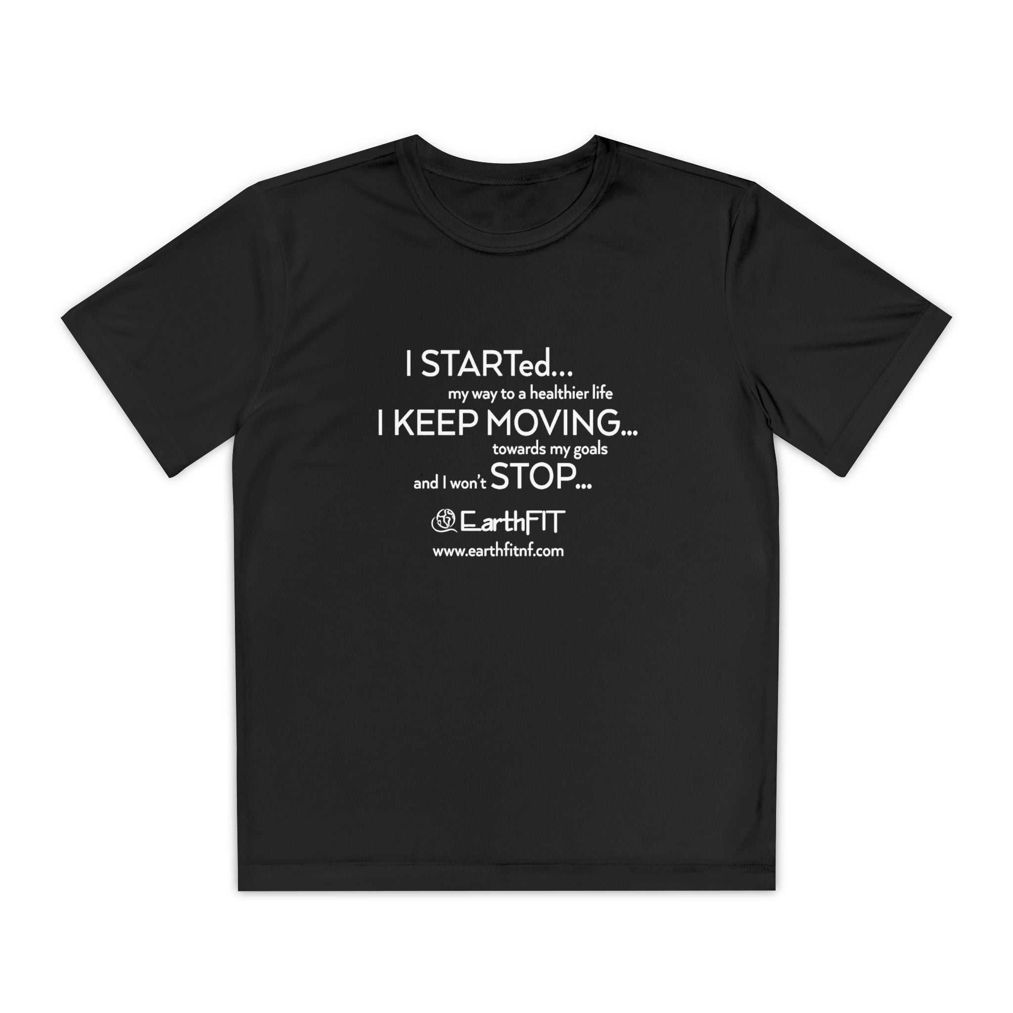 Youth Moisture-Wicking Performance Tee - Keep Moving- EarthFit