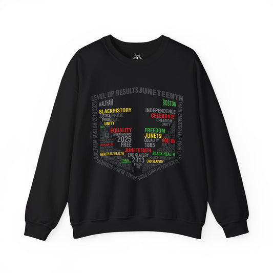 Perfect Soft Crewneck Sweatshirt - Classic Fit - Juneteeth - Level Up Fitness