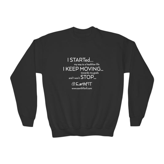 Youth Perfect Soft Crewneck Sweatshirt - Keep Moving- EarthFit