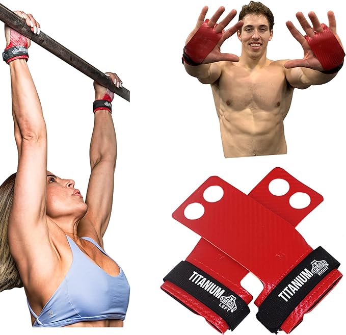 Hole Titanium Hand Grips For WOD's, CrossFit Training More