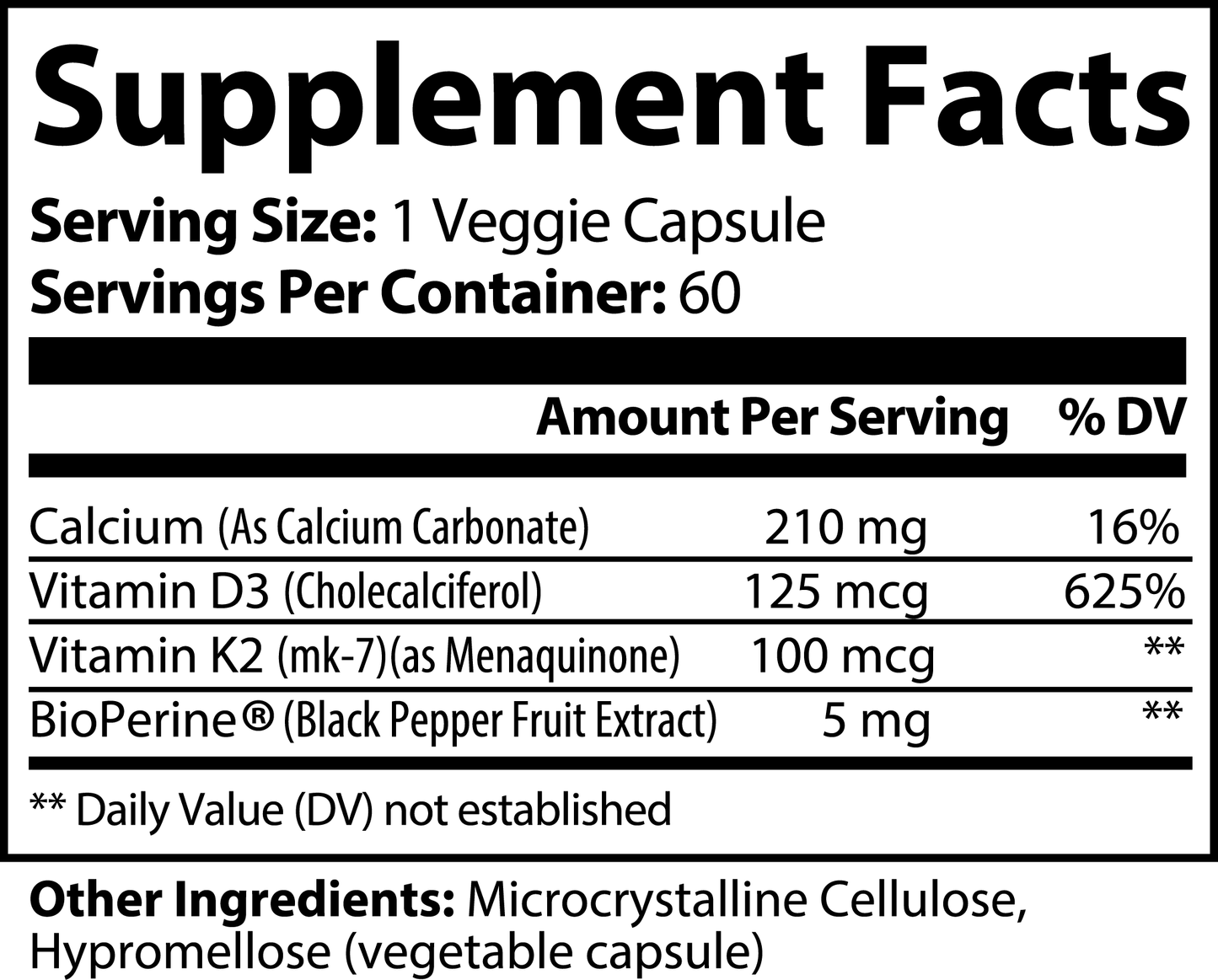 Vitamin D3 + K2 - 2 Month Supply - Bear Grips
