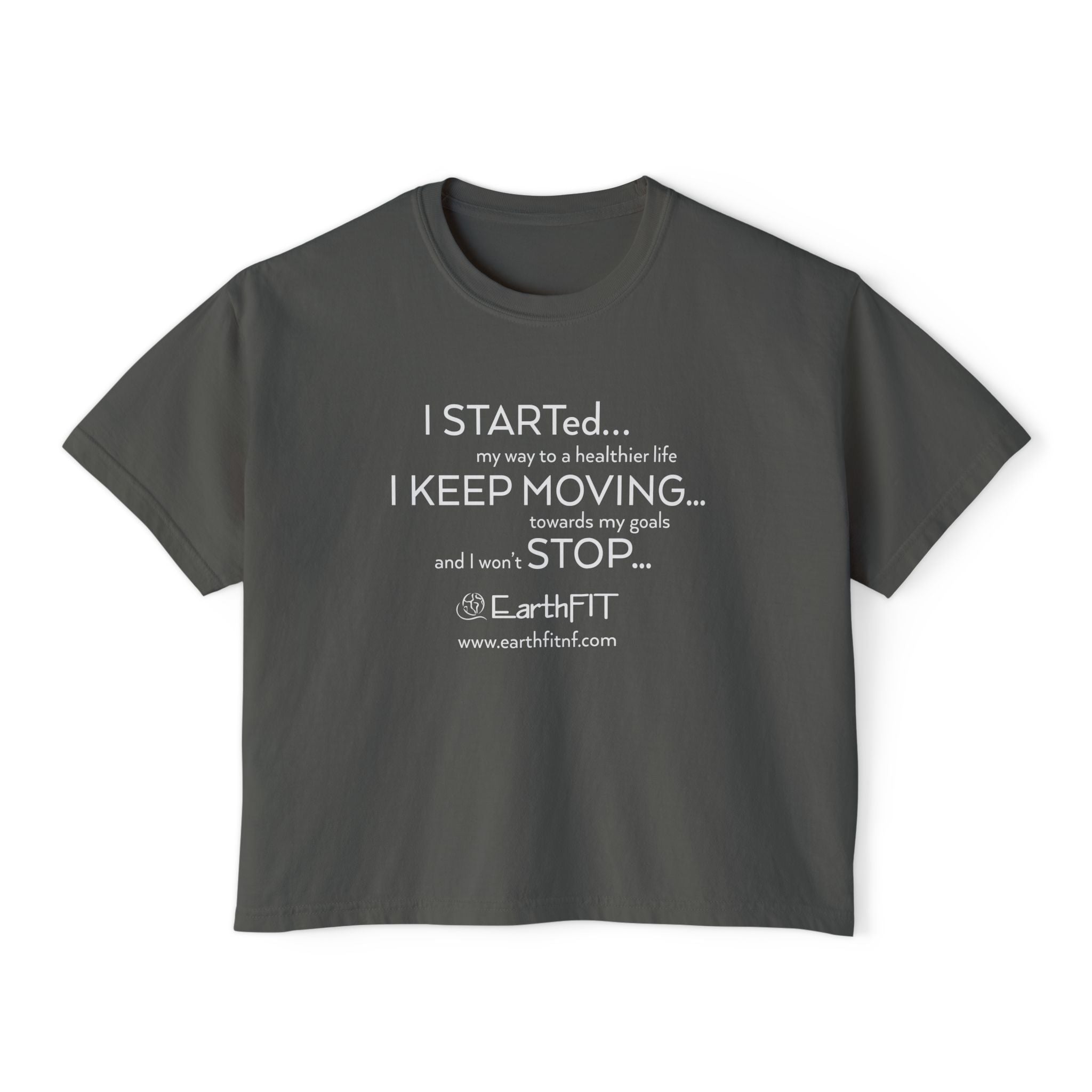 Women’s Oversized Boxy Tee -  Keep Moving- EarthFit