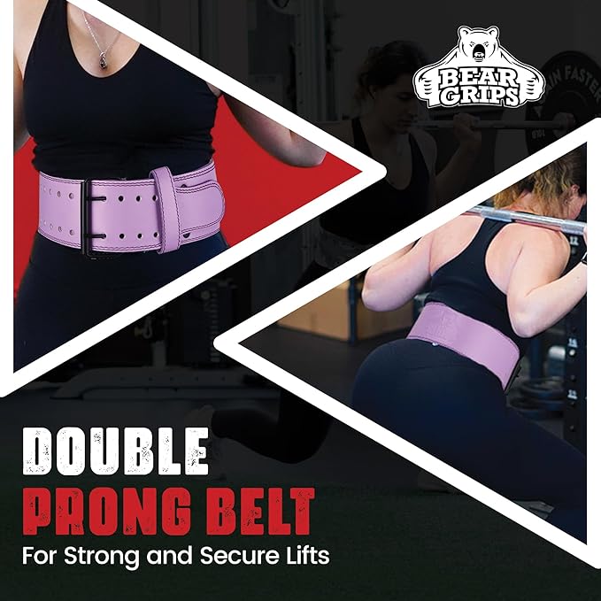5mm Double Prong Weight Lifting Belt - 4 Inch Uniform Width - Steel Buckle.