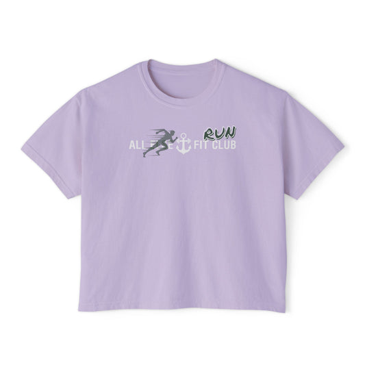 Women’s Oversized Boxy Tee - AEFC : Run Club -All Else Fit Club