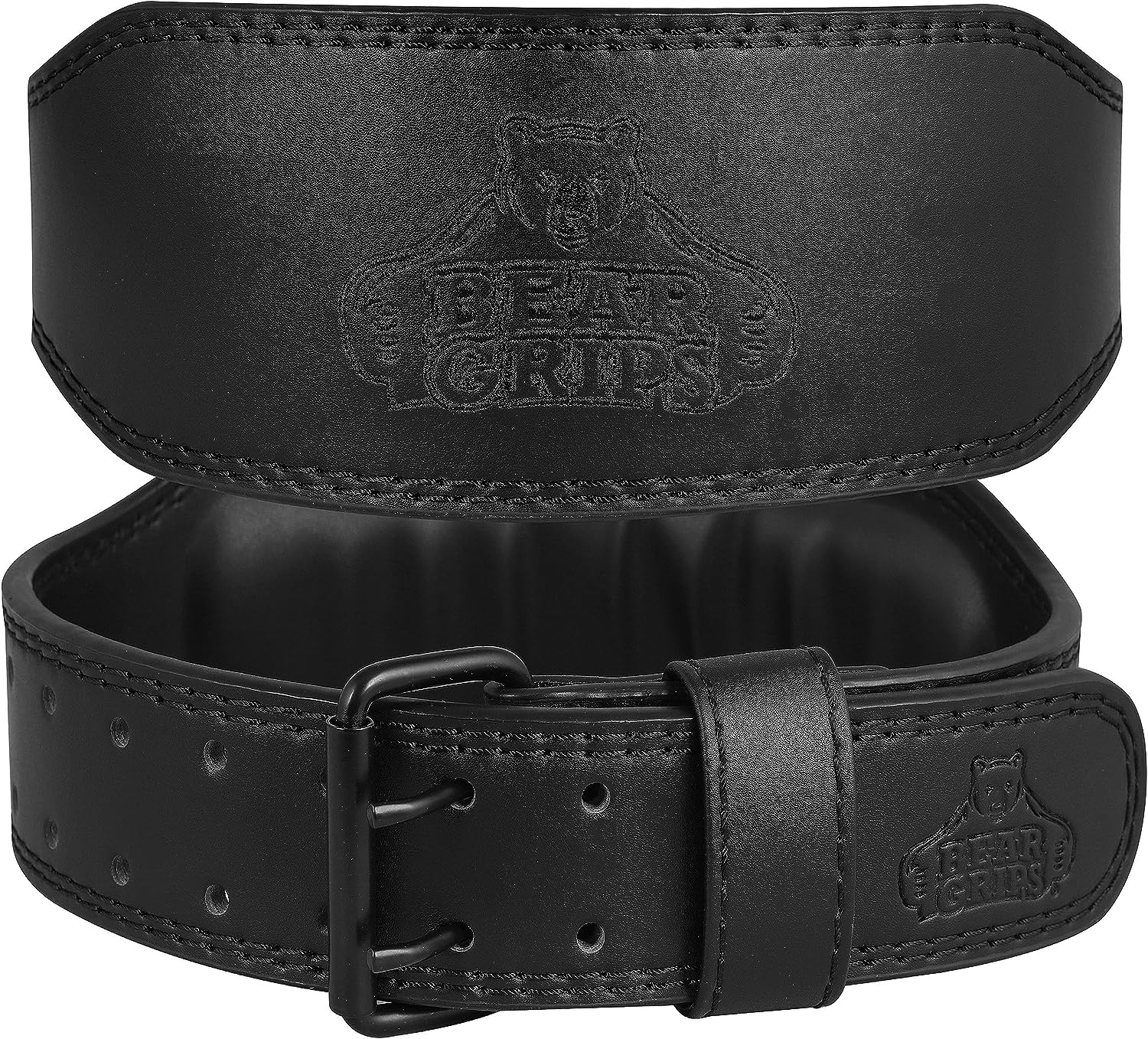 7mm Leather Belt - Padded Back Support - Contour Shape - Double Prong