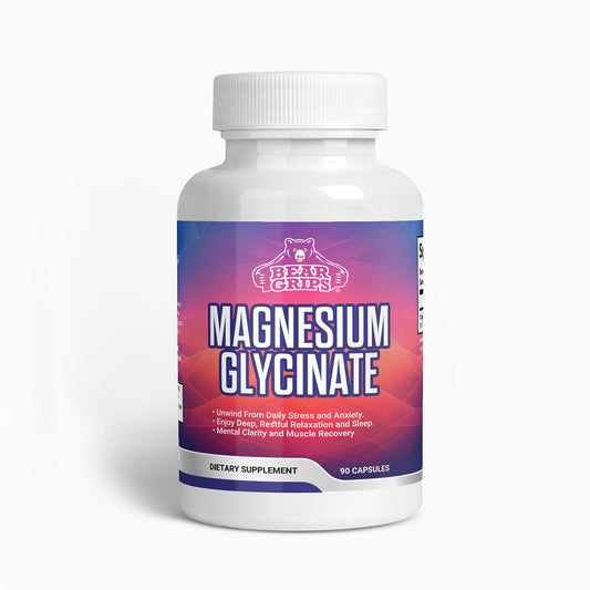 275 MG of Magnesium Glycinate| Stress & Anxiety | Mental Clarity | Calm, Deep, Restful Sleep | Muscle Health - 90 Capsules By Bear Grips
