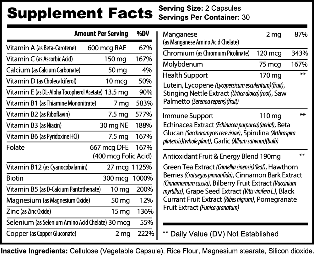 10X Strength Multivitamin Plus+ Mineral Complex| For Fitness, Athlete, Gym Peak Performance | By Bear Grips