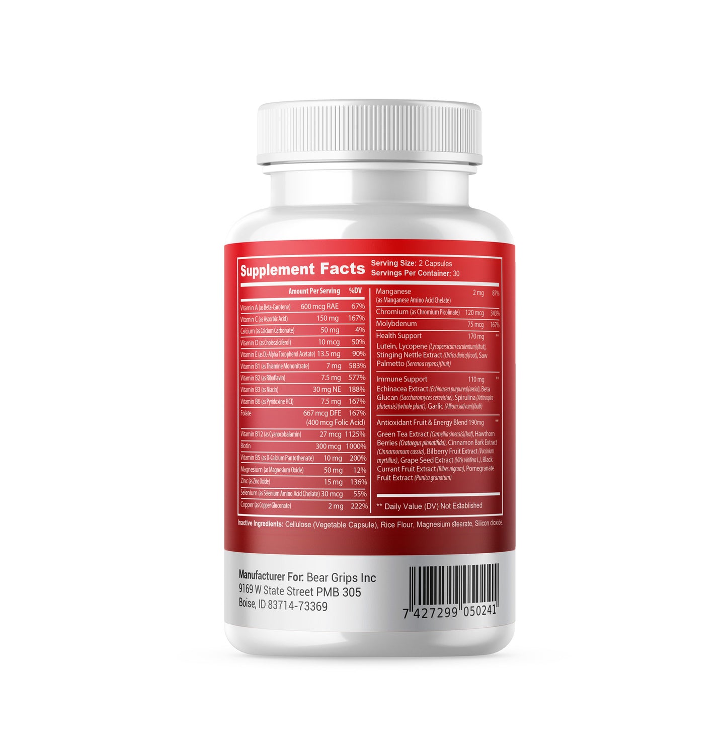 10X Strength Multivitamin Plus+ Mineral Complex| For Fitness, Athlete, Gym Peak Performance | By Bear Grips
