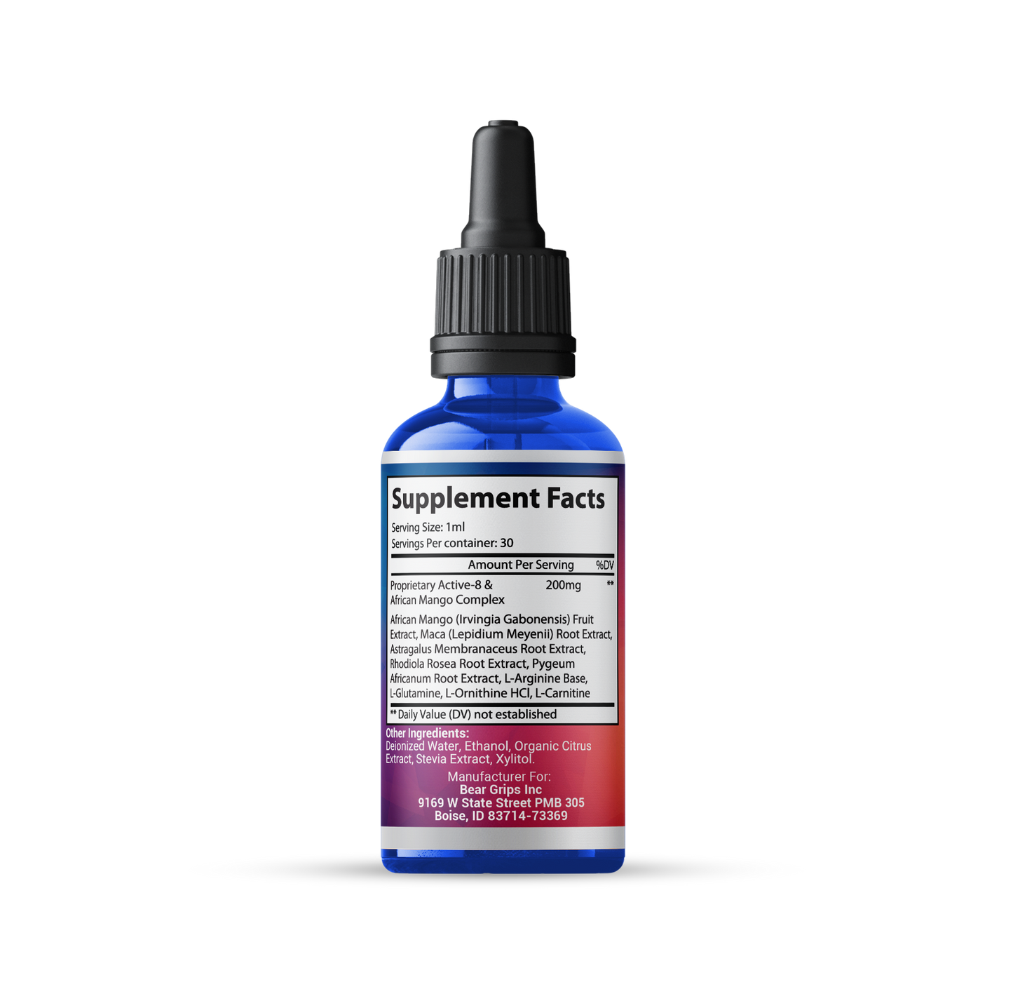 15 Day Weight Loss Drops - Liquid Lean - Bear Grips - Boost Metabolism and Leptin for a Healthier, Leaner You. All Natural Ingredients Like African Mango, Maca Root, Rhodiola, and Essential Amino Acids