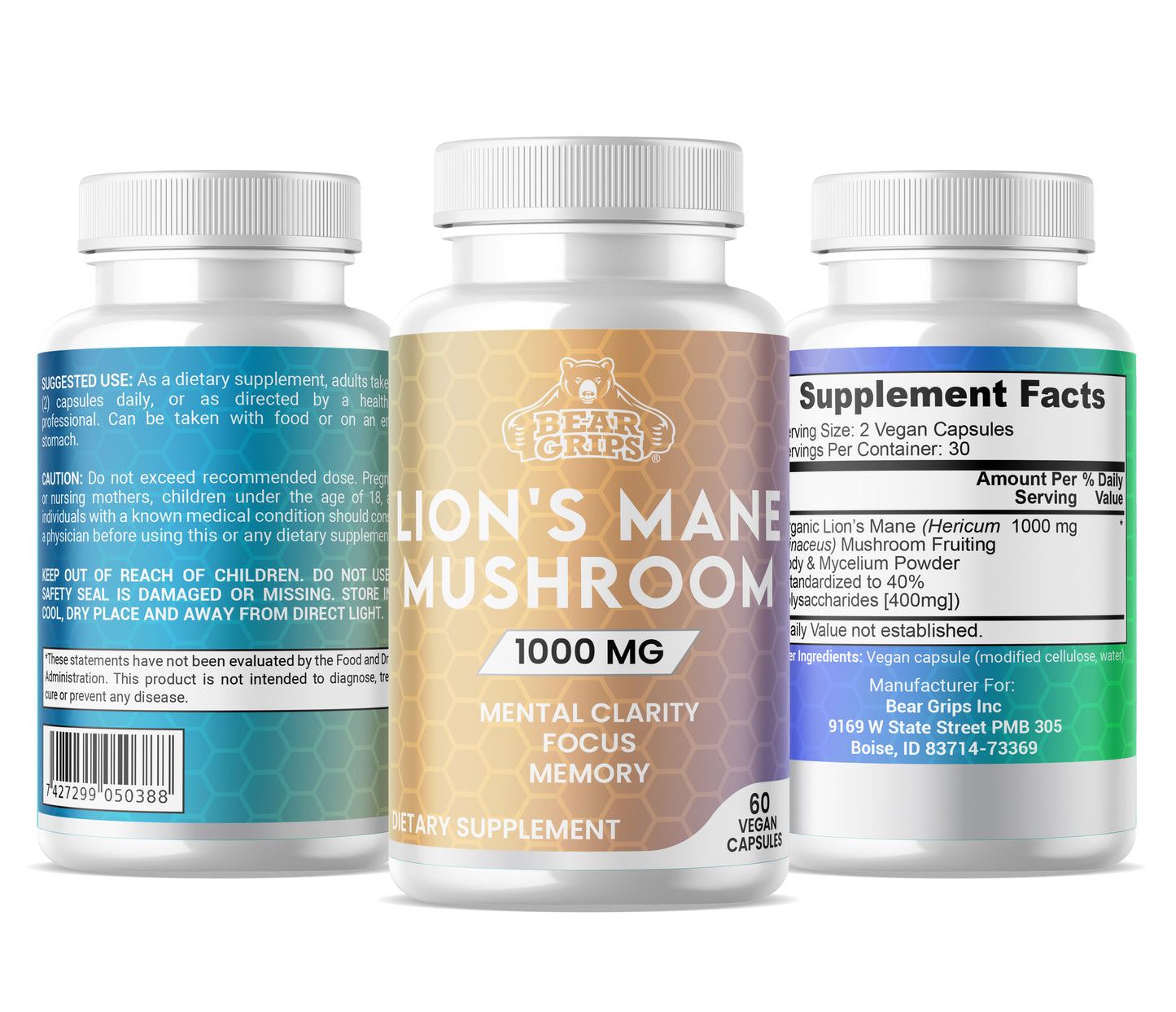 Lion's Mane Mushroom | Nootropic | Mental Focus, Clarity and Memory