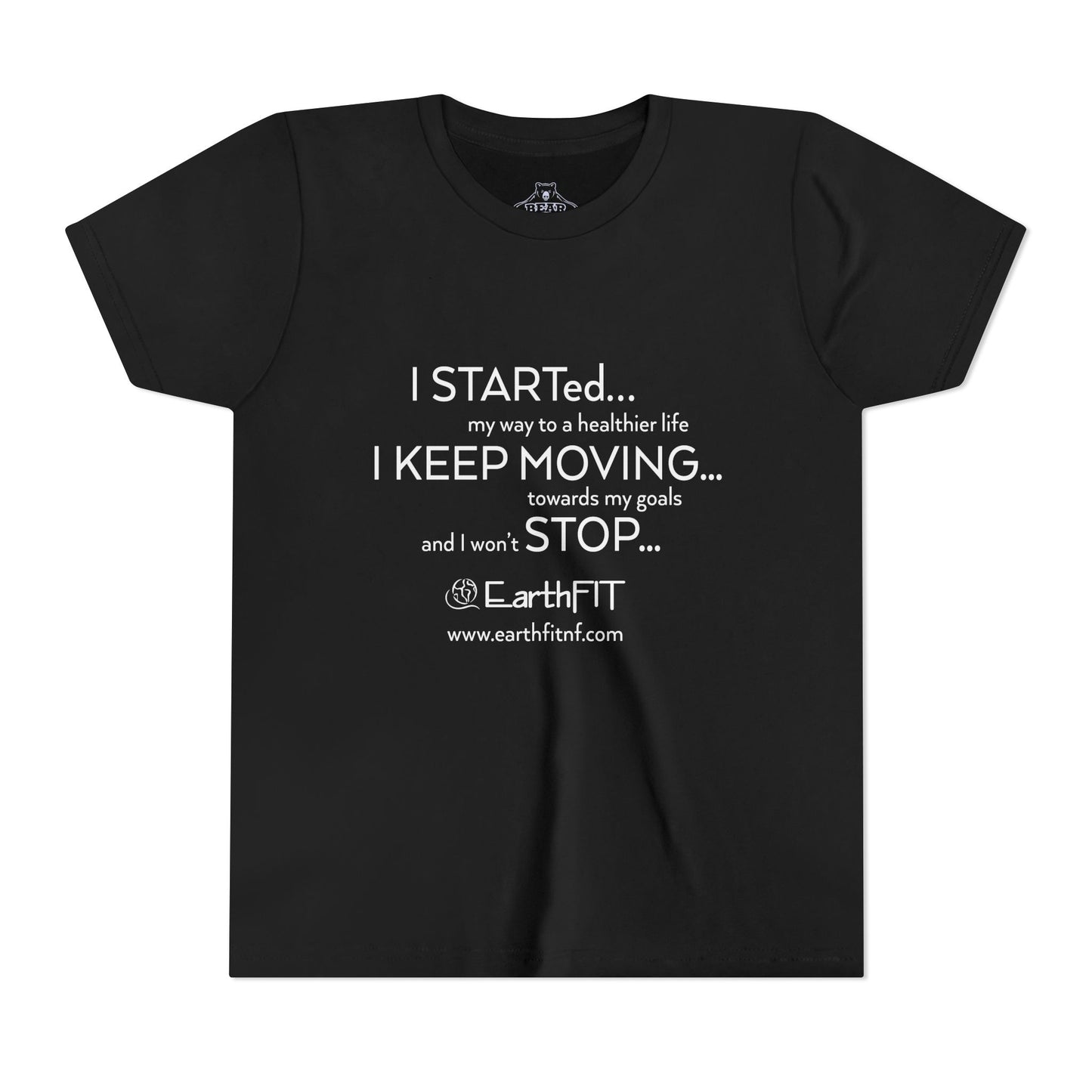 Youth Airlume Cotton Athletic  Tee - Keep Moving- EarthFit
