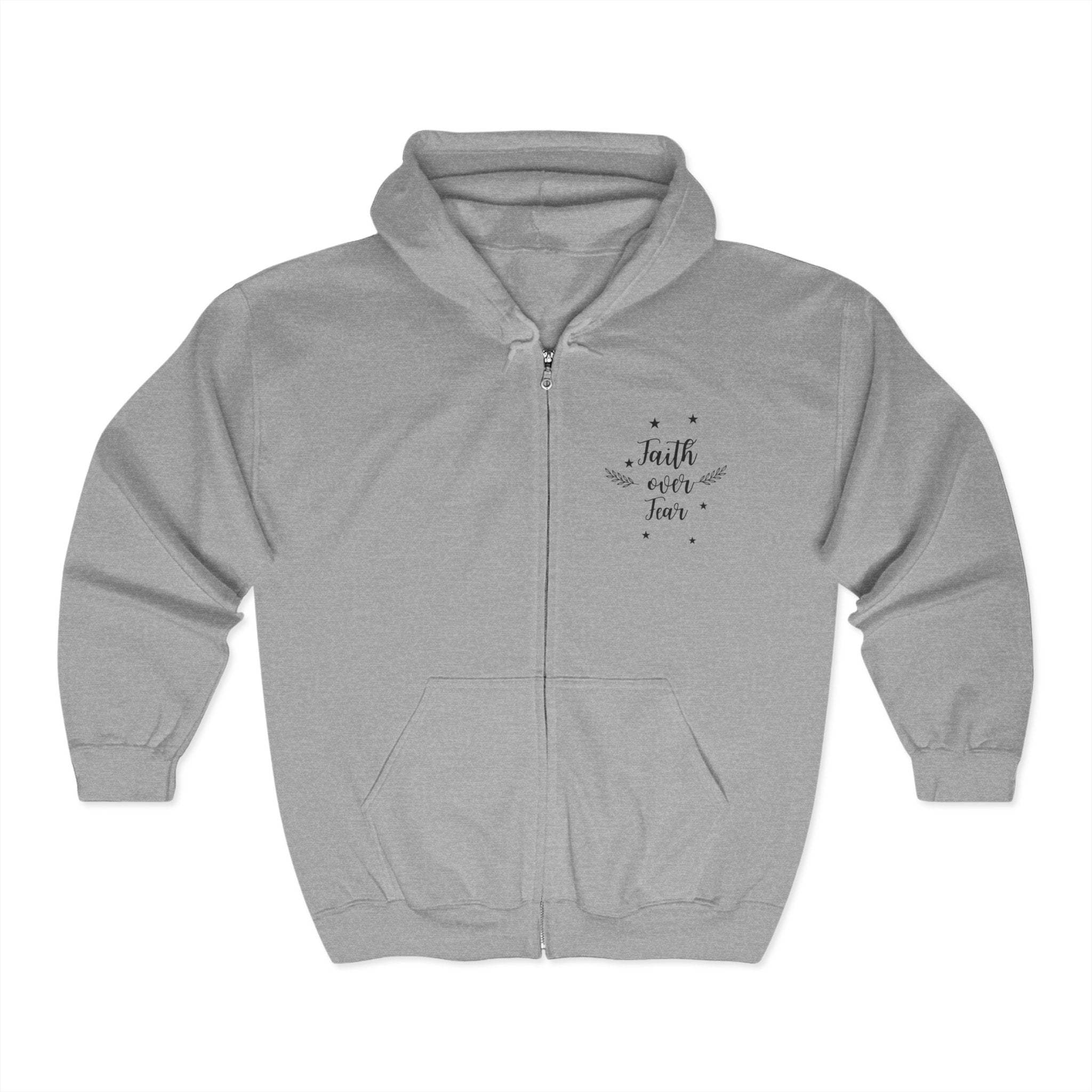 Classic Zip-Up Hoodie -Faith Over Fear-Faith N Fit