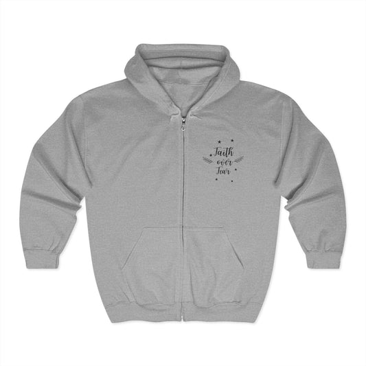 Classic Zip-Up Hoodie -Faith Over Fear-Faith N Fit