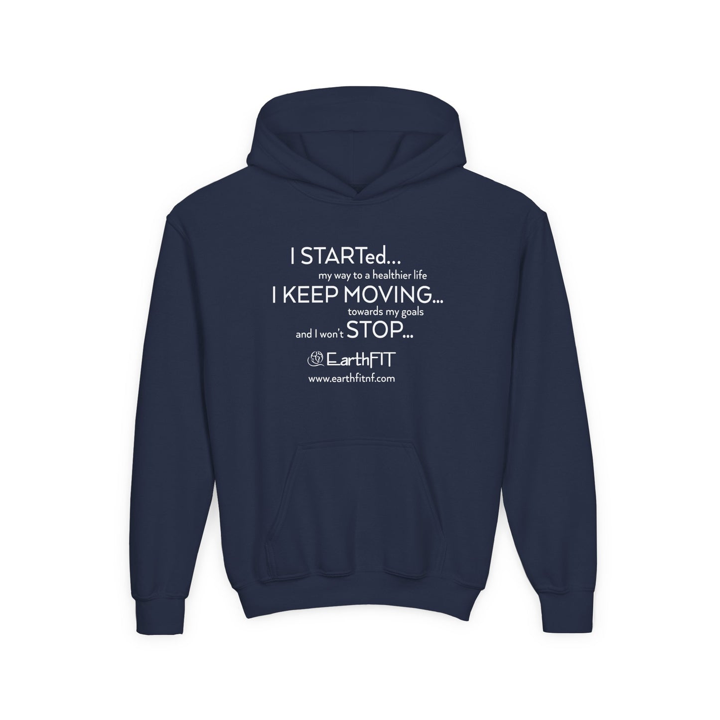 Youth Comfort Soft Hoodie - Keep Moving- EarthFit