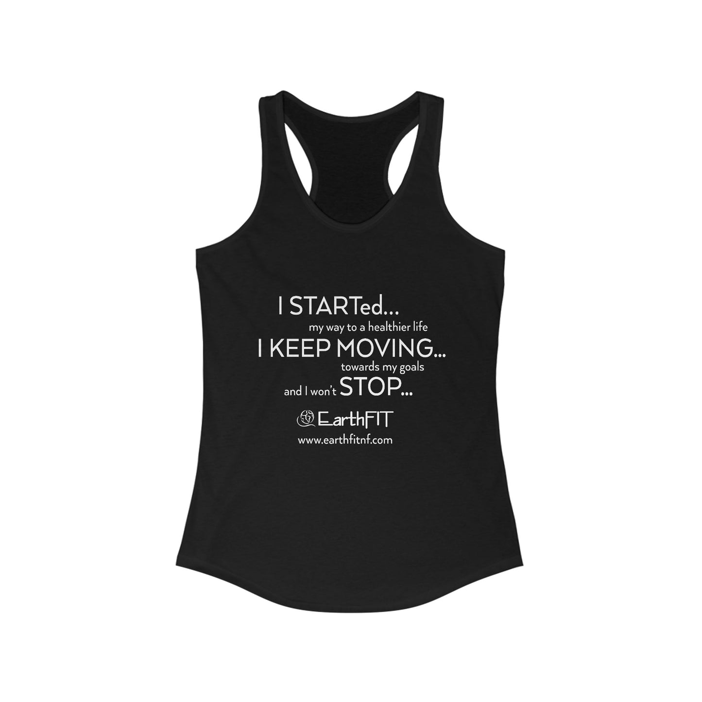 Ladies Racerback Tank -  Keep Moving- EarthFit