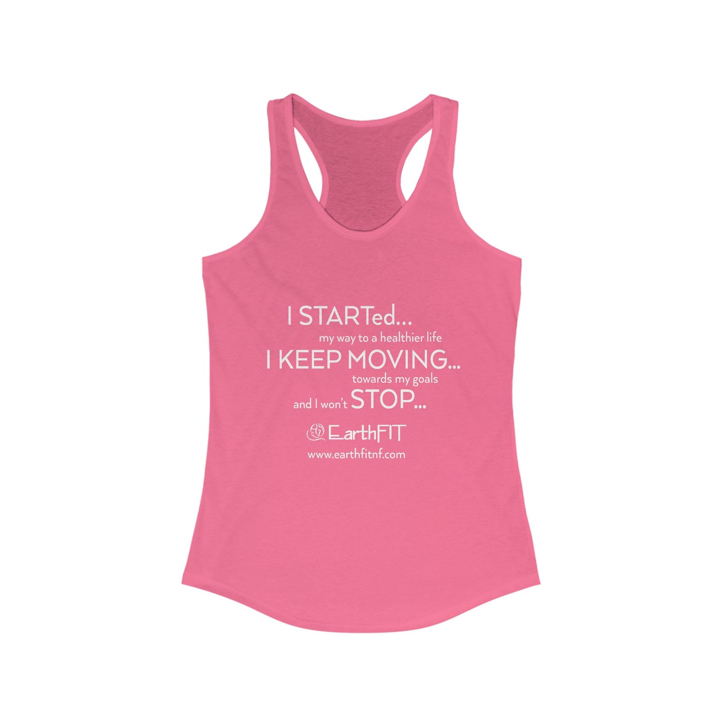Ladies Racerback Tank -  Keep Moving- EarthFit
