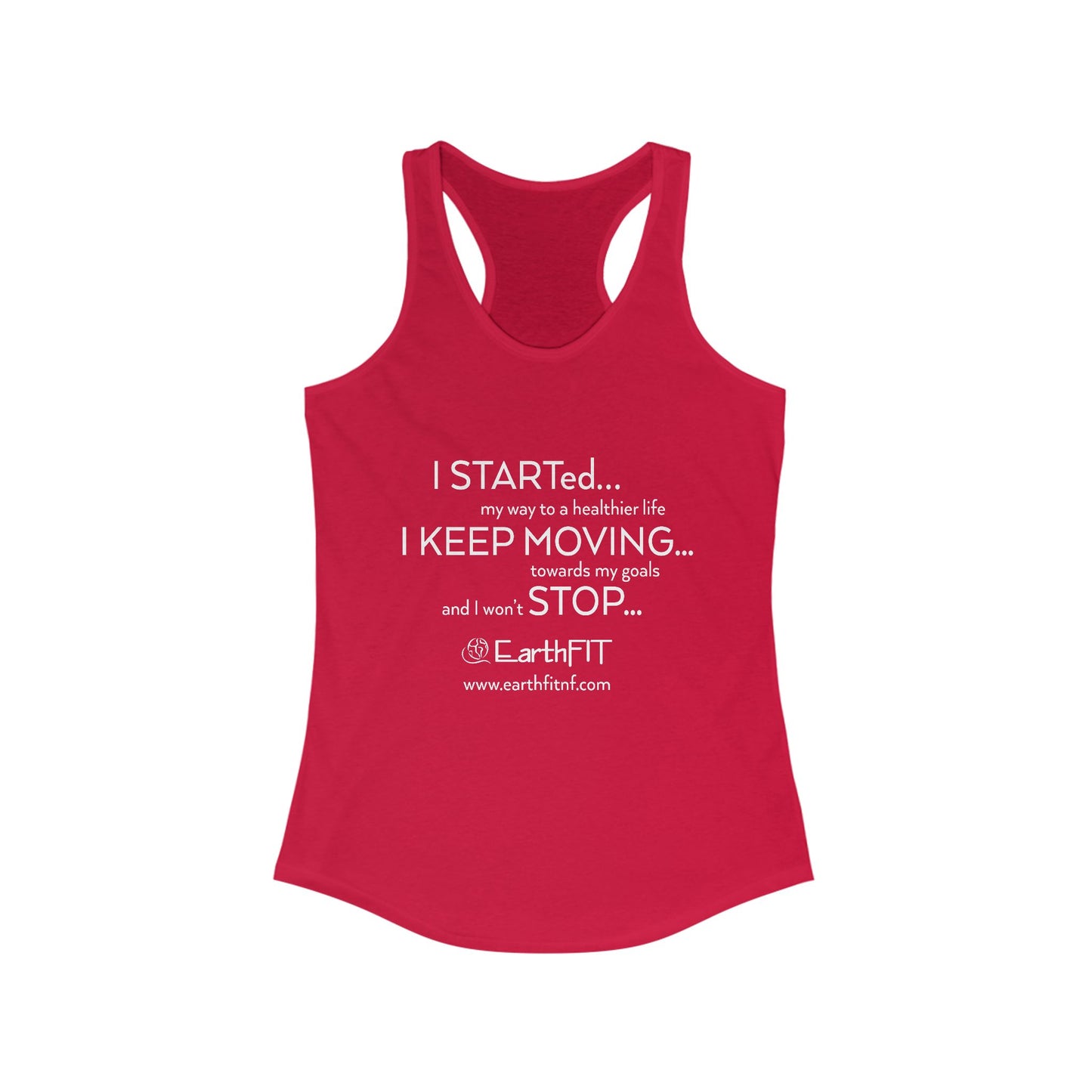 Ladies Racerback Tank -  Keep Moving- EarthFit
