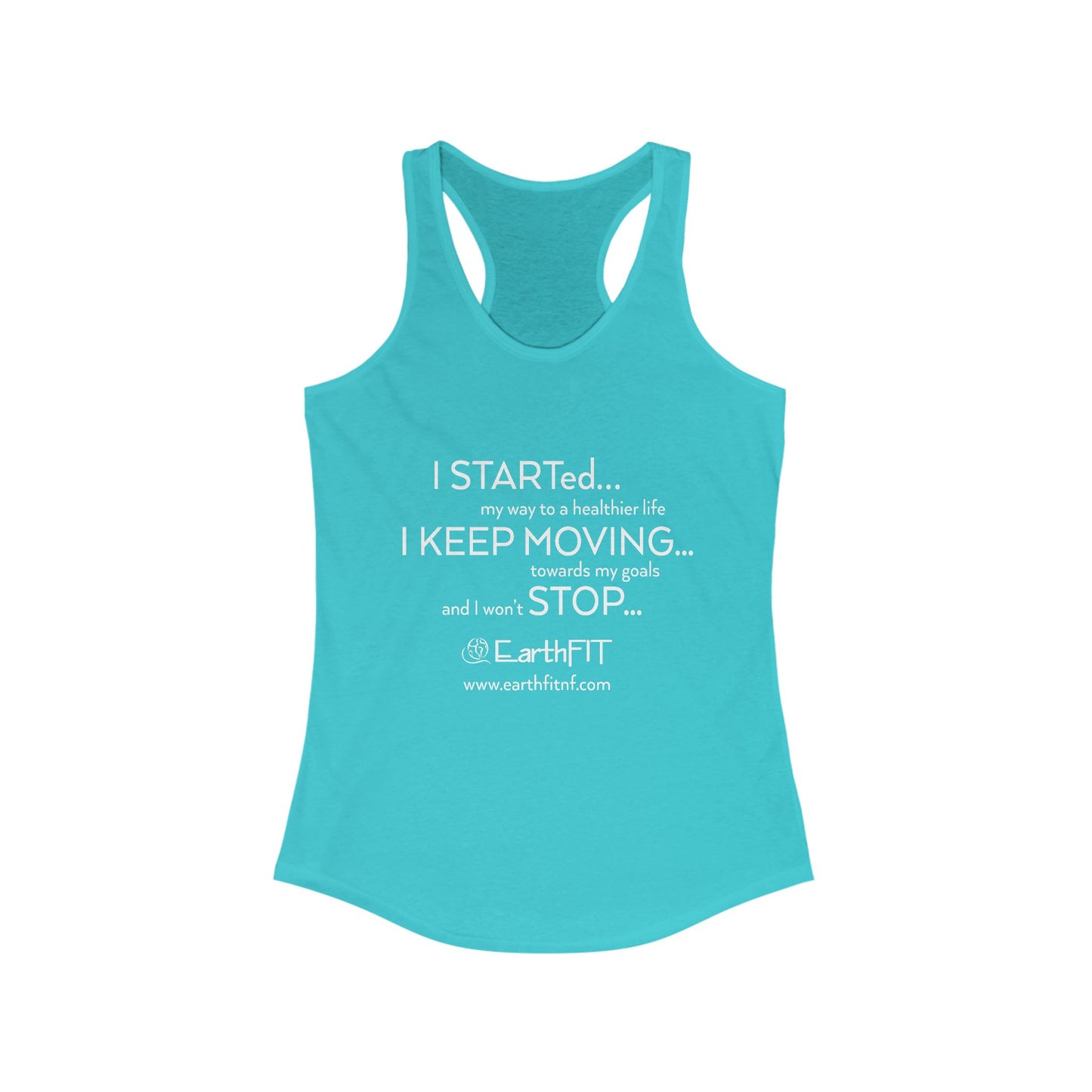 Ladies Racerback Tank -  Keep Moving- EarthFit