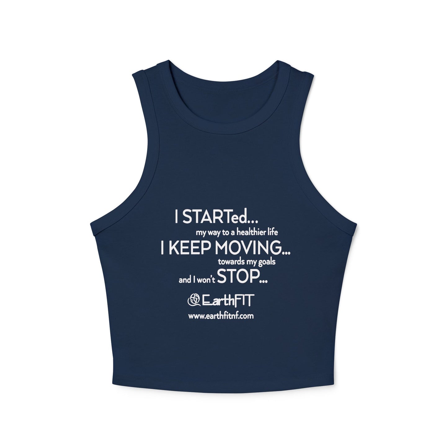 Ladies Ribbed Tank -  Keep Moving- EarthFit
