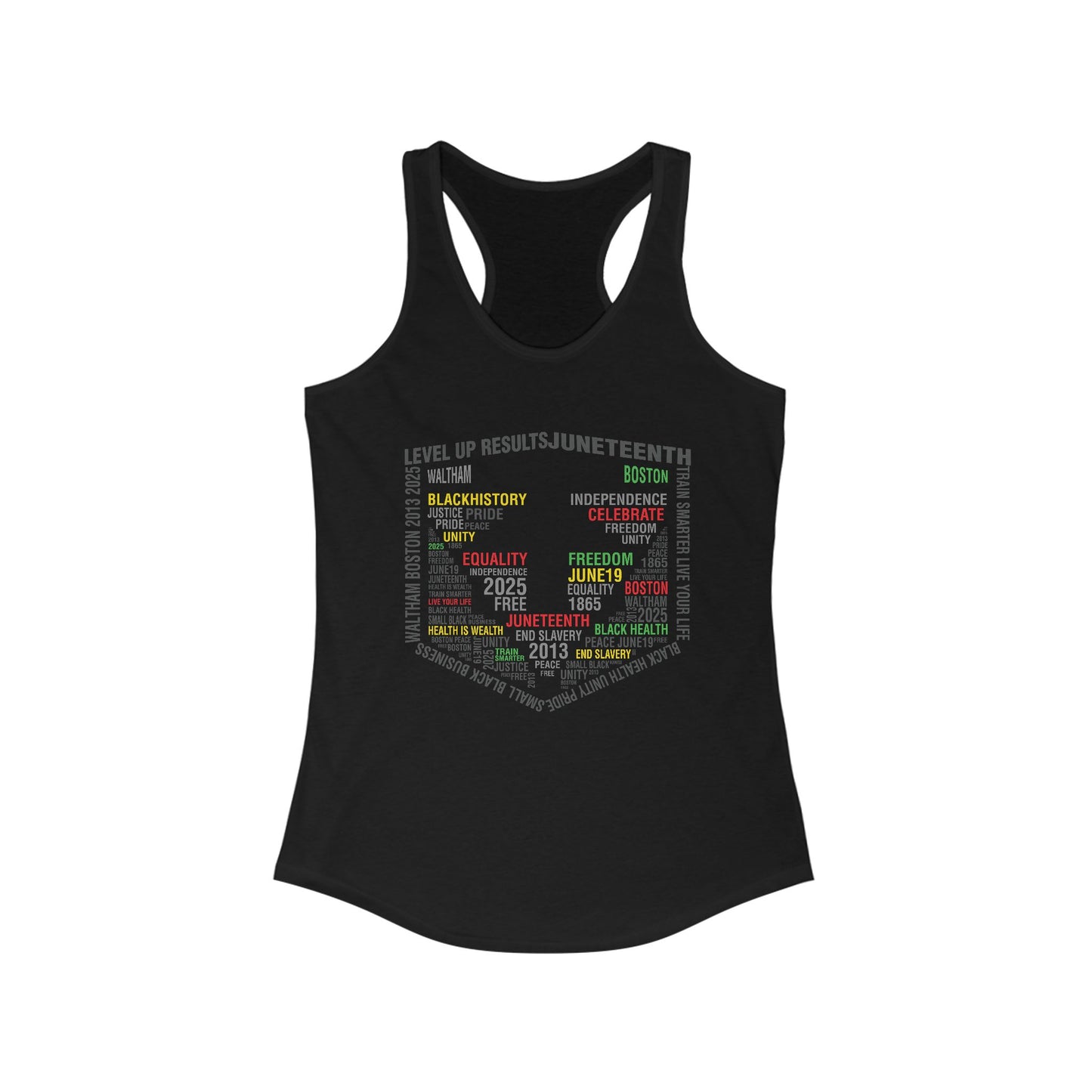Ladies Racerback Tank - Juneteeth - Level Up Fitness