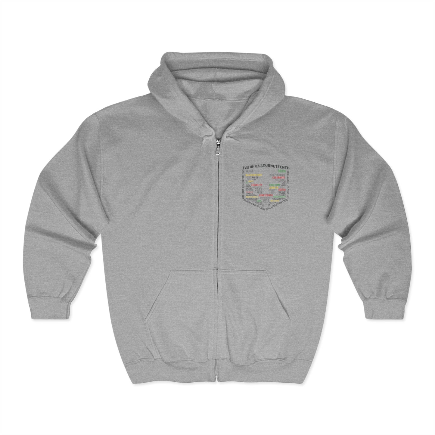 Classic Zip-Up Hoodie - Juneteeth - Level Up Fitness