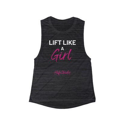 Women’s 65/35 Poly/Viscose Flowy Scoop Muscle Tank - Bella+Canvas _ Lift Like a Girl - K Fit Body