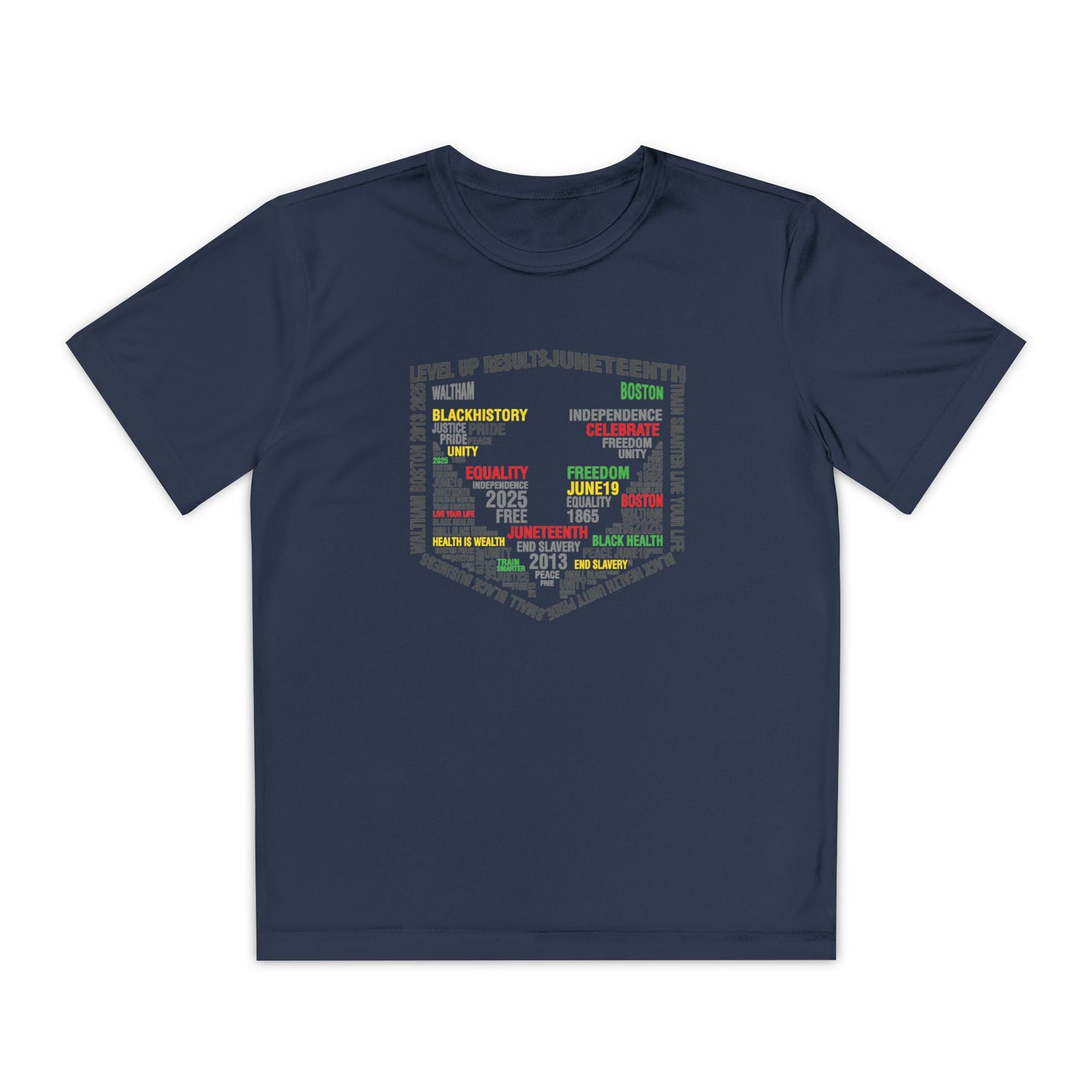 Youth Moisture-Wicking Performance Tee -Juneteeth - Level Up Fitness