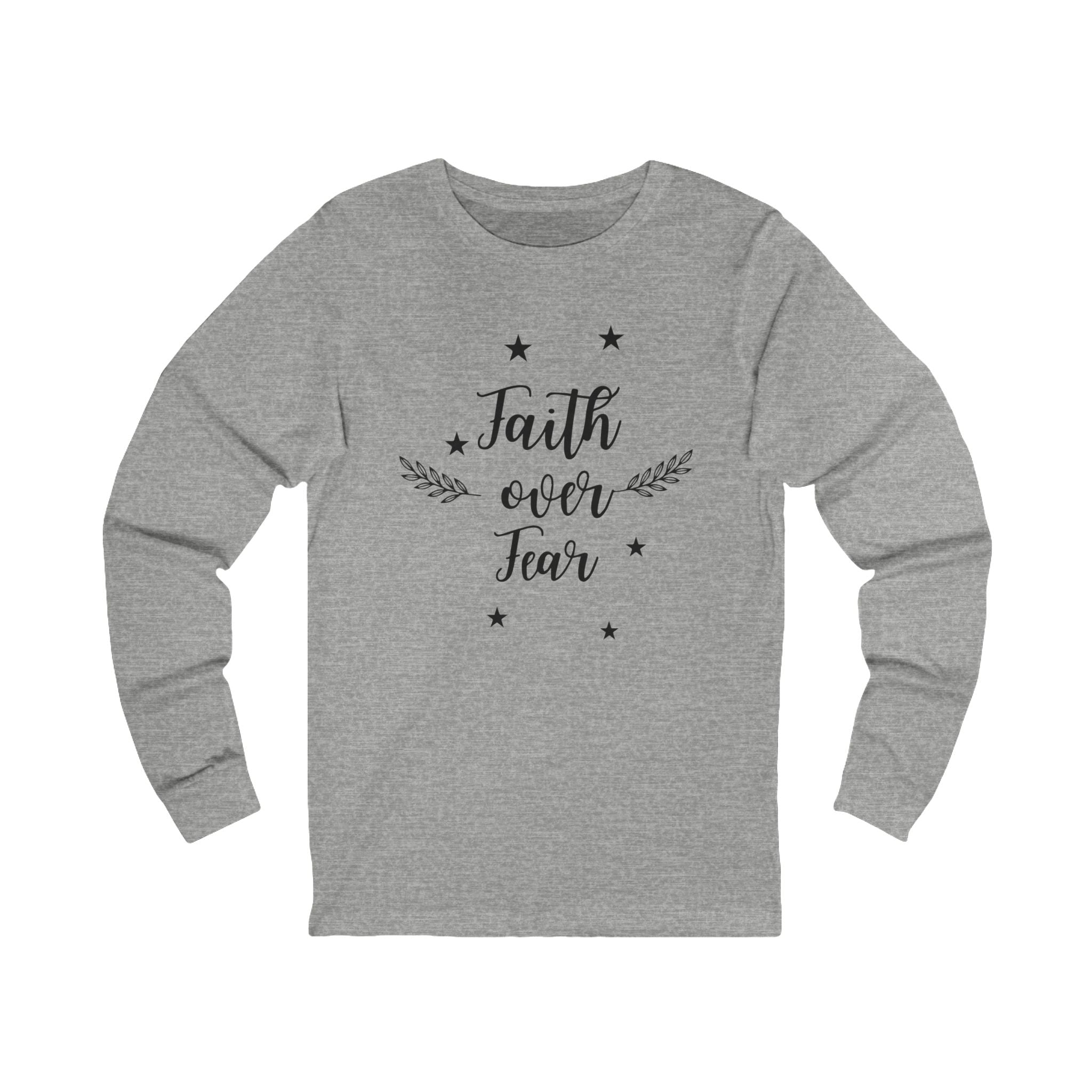 Long Sleeve Cotton Shirt  - Faith Over Fear-Faith N Fit