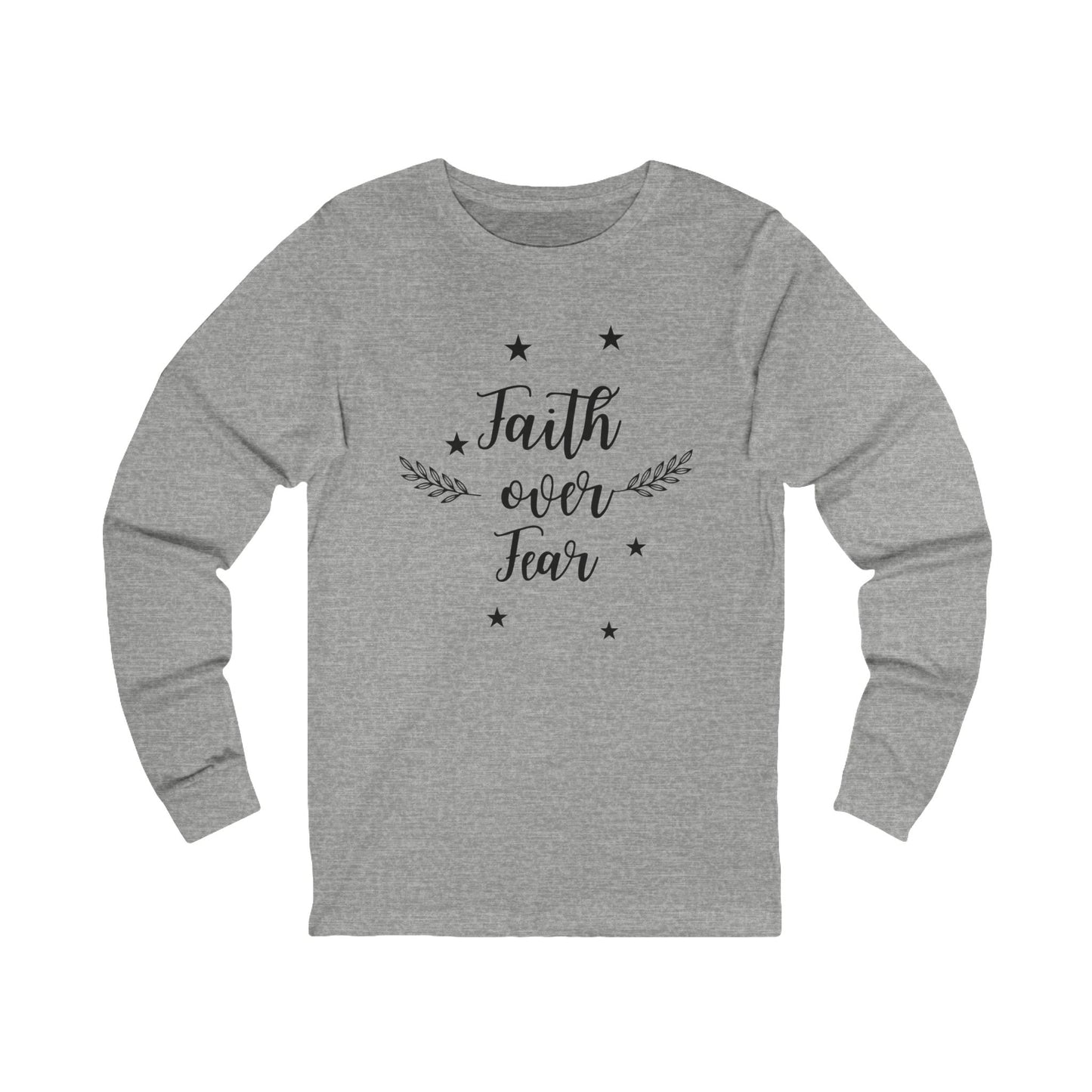 Long Sleeve Cotton Shirt  - Faith Over Fear-Faith N Fit