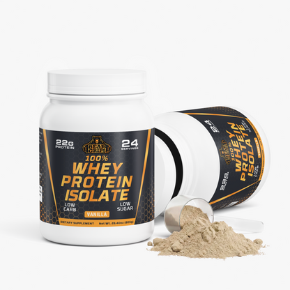 100% Whey Protein Isolate - Vanilla - 22g Pure Protein - 24 Servings - Low Carb - Low Sugar - Bear Grips -Premium Protein