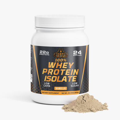 100% Whey Protein Isolate - Vanilla - 22g Pure Protein - 24 Servings - Low Carb - Low Sugar - Bear Grips -Premium Protein