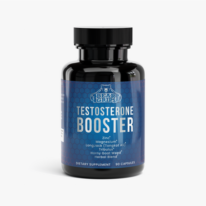 Extra Strength Testosterone Booster | Strength, Libido, Immunity | Magnesium, Zinc, Tribulus Terrestris, Horny Goat Weed, Longjack, Saw Palmetto, Hawthorn Berries | 90 Capsules, Made in the USA By Bear Grips