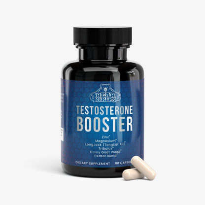 Extra Strength Testosterone Booster | Strength, Libido, Immunity | Magnesium, Zinc, Tribulus Terrestris, Horny Goat Weed, Longjack, Saw Palmetto, Hawthorn Berries | 90 Capsules, Made in the USA By Bear Grips