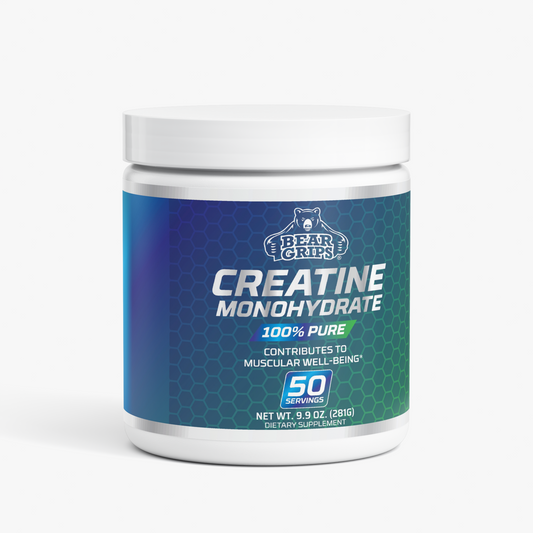 100% Pure Creatine Monohydrate Powder: 5,000 MG per scoop for 50 Powerful Workouts, Enhanced Muscle Growth, and Peak Performance By Bear Grips