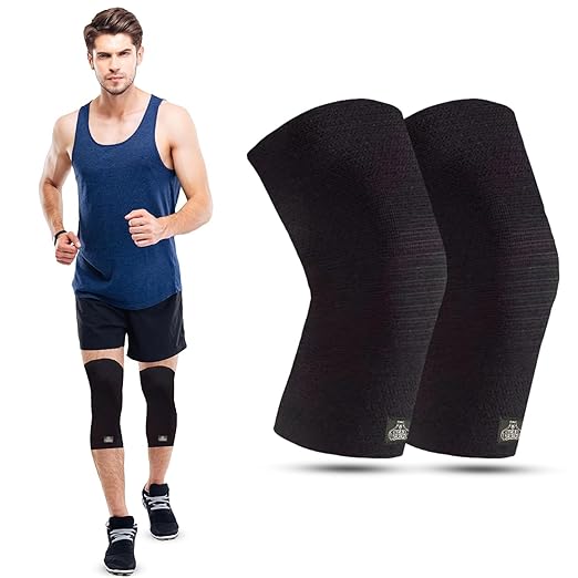 Compression Knee Sleeves for Running, Weightlifting, Rehab, Knee Support. Increase Bloodflow, Faster Recovery