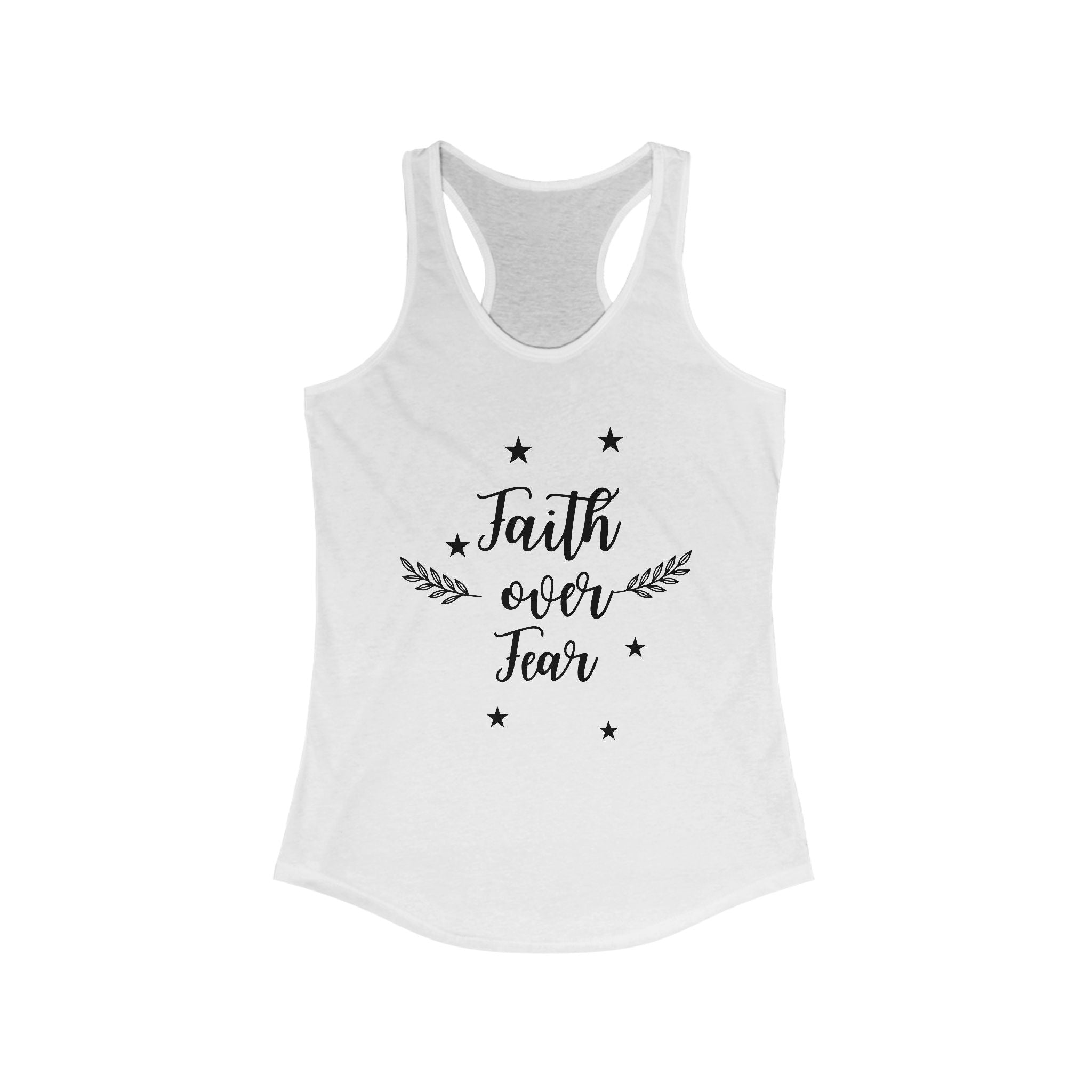 Ladies Racerback Tank - Faith Over Fear-Faith N Fit
