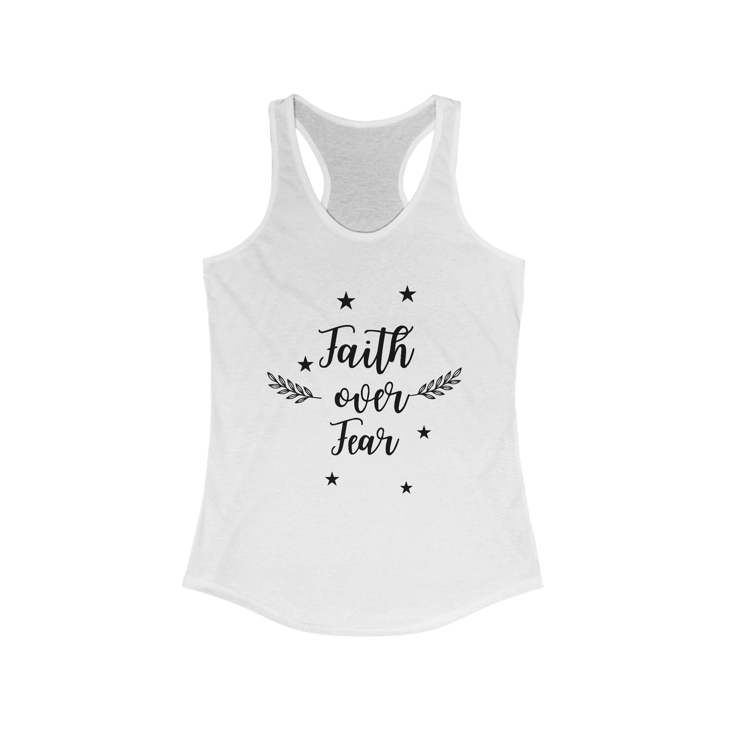 Ladies Racerback Tank - Faith Over Fear-Faith N Fit