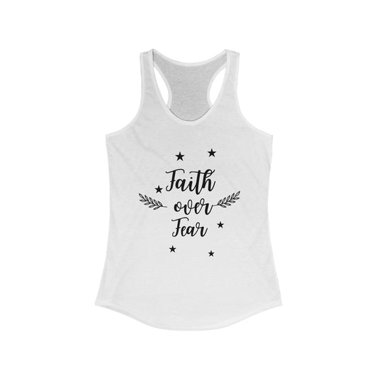Ladies Racerback Tank - Faith Over Fear-Faith N Fit