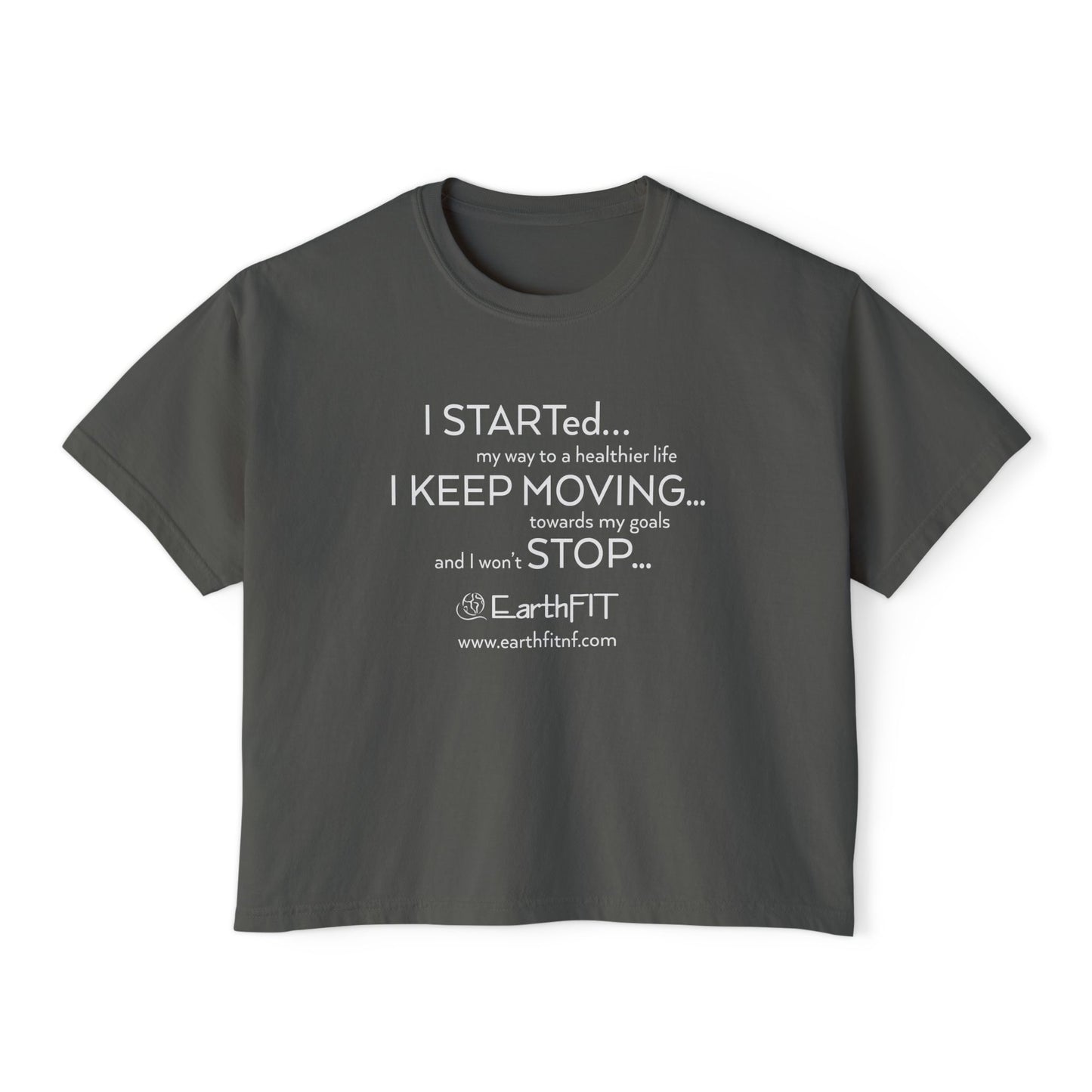 Women’s Oversized Boxy Tee -  Keep Moving- EarthFit