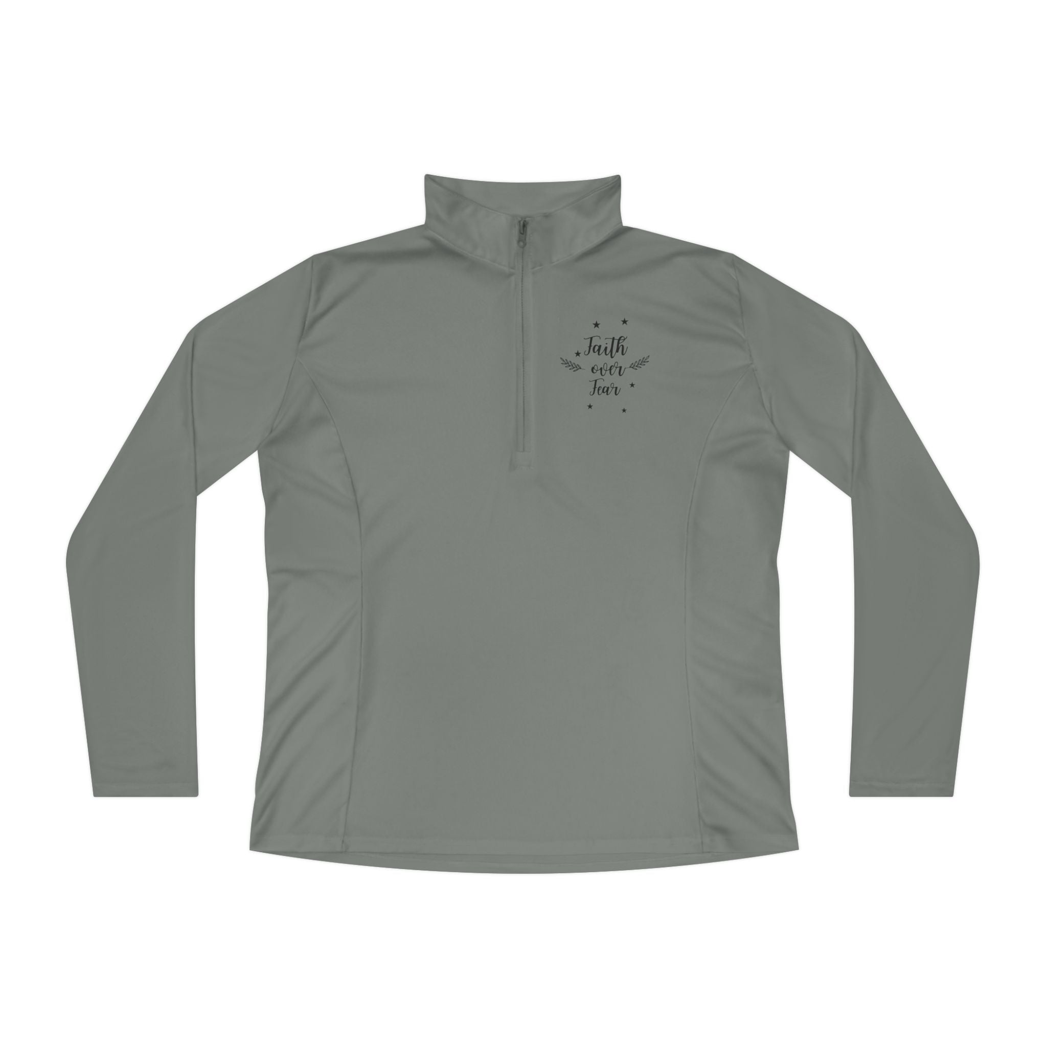 Ladies’ Quarter-Zip Pullover - Faith Over Fear-Faith N Fit