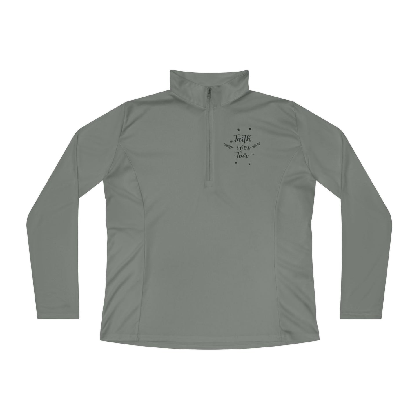 Ladies’ Quarter-Zip Pullover - Faith Over Fear-Faith N Fit