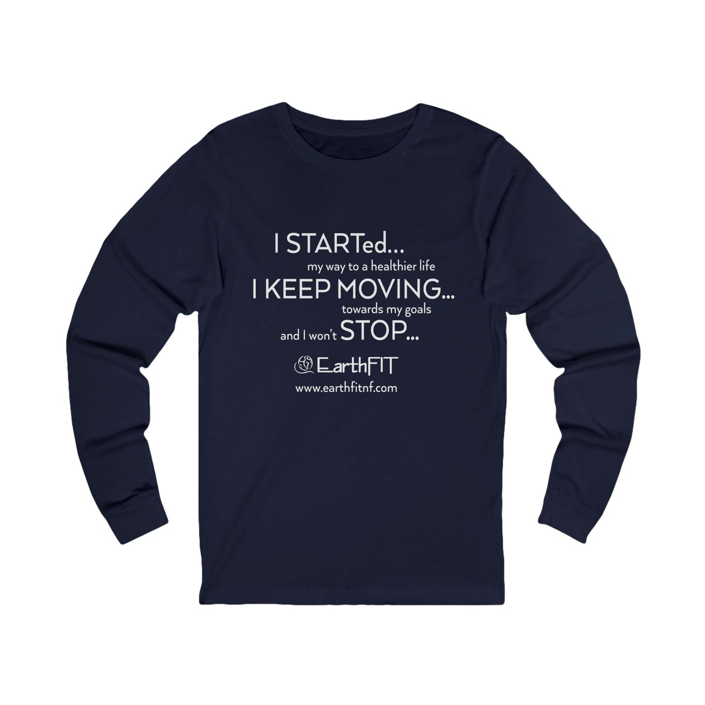 Long Sleeve Cotton Shirt -  Keep Moving- EarthFit
