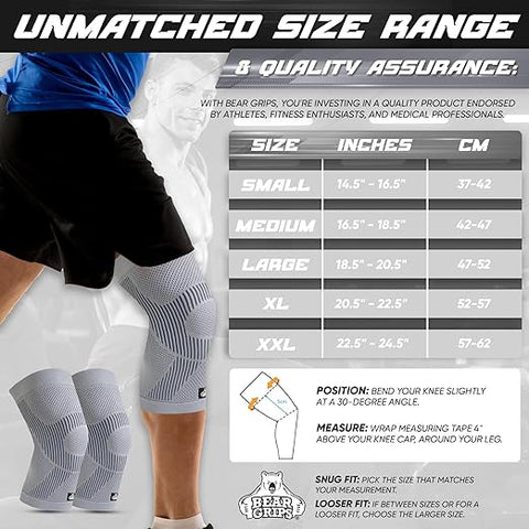 Compression Knee Sleeves for Running, Weightlifting, Rehab, Knee Support. Increase Bloodflow, Faster Recovery