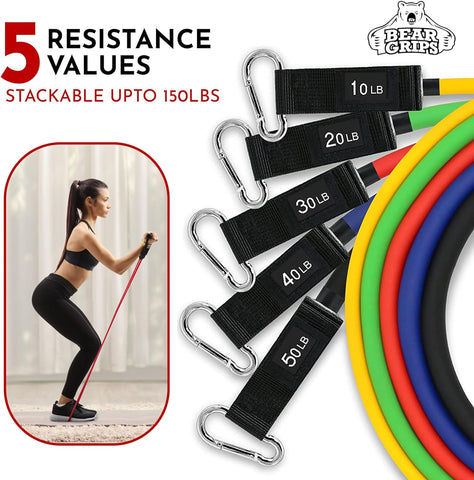 Tube Resistance Band Sets - 11 pcs - 150lb Set